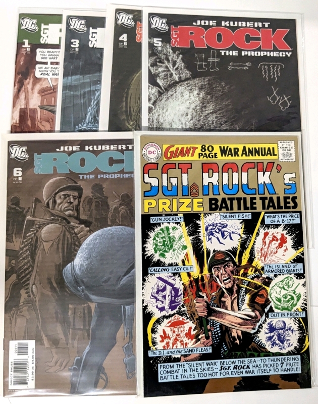 DC Comics Direct Sale SGT ROCK : The Prophecy Issues #1, #3-6 & SGT ROCK'S Prize Battle Tales, All Bagged & Boarded 4