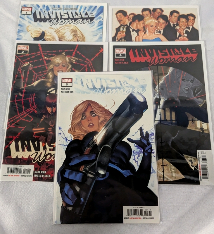 5 Marvel Invisible Woman Comics. Issues 1-5