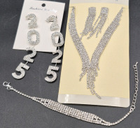 New Shimmering Jewelry Set - Earrings, Necklace and Bracelet