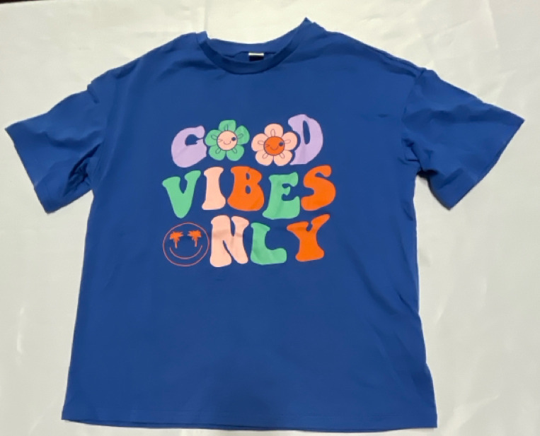 New Sz 9Y Kids T-shirt Good Vibes Only!