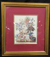 Two Framed Floral Still Life Prints