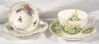 2 Vintage Aynsley Teacups and Saucers - All Ring True