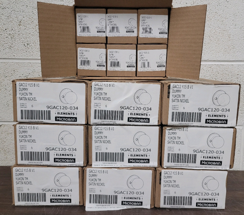 Weiser Dummy Yukon TM Satin Nickel Door Handles , 60 Handles - New