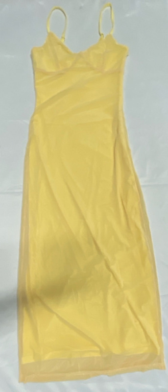 New Sz Medium Ladies Full Length Sun Dress | Mesh Overlay | Polyester