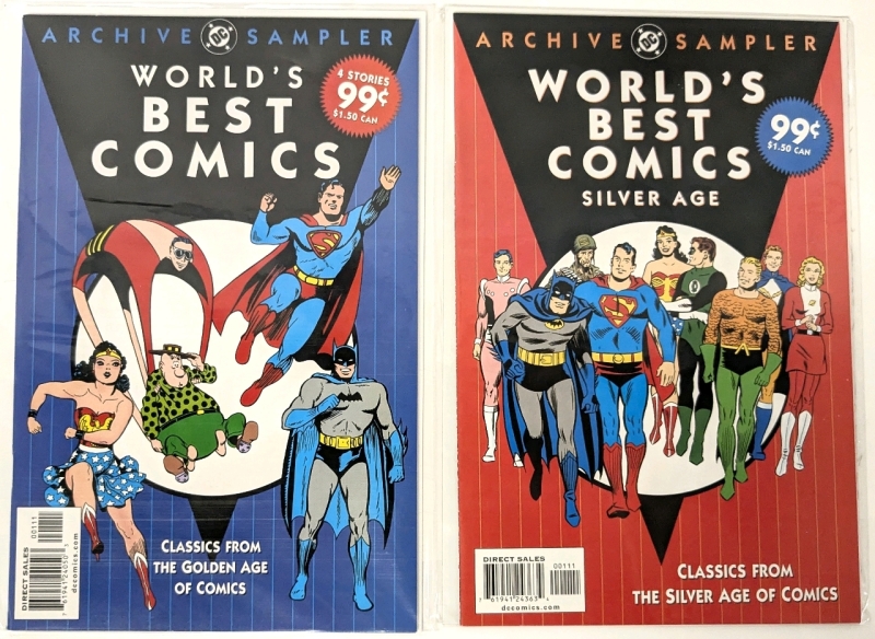 2 DC Comics Direct Sale ARCHIVE SAMOLETD : World's Best Comics Golden Age & Silver Age, Both Bagged & Boarded