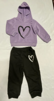 New Sz 12-18 Month Hoodie and Joggers Set with Cute Heart Detail
