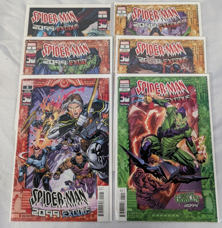 [Complete Run] 6 Marvel Spiderman 2099: Exodus Comics. Issues 1-5 Complete Run with 1 Shot. In Very Good Ungraded Condition