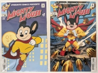 DYNAMITE Comics MIGHTY MOUSE. Issues #1 (Cover D) & #2 (Cover B), Both Bagged & Boarded