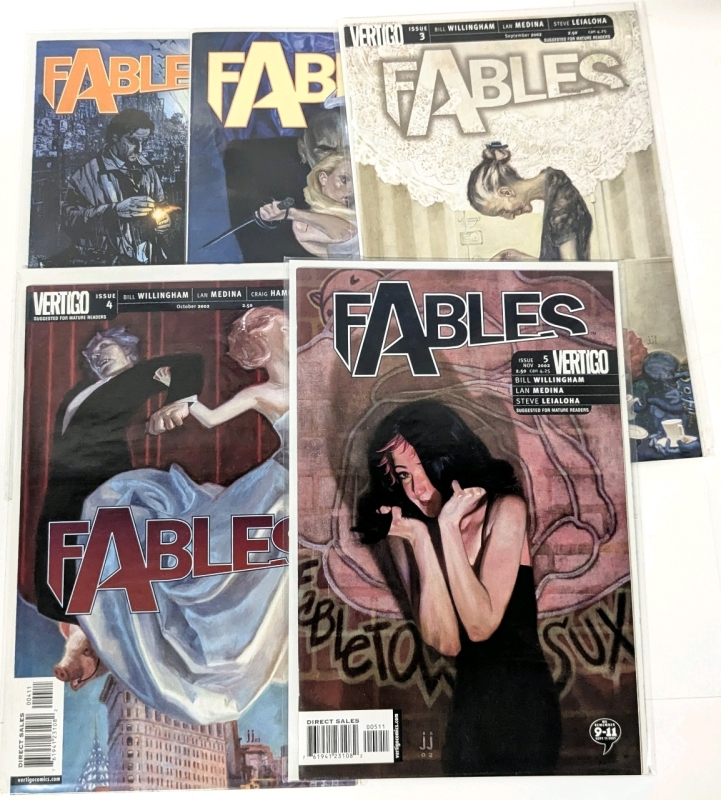 [1st Run] VERTIGO Comics Direct Sale: FABLES, Issues 1-5, All Bagged & Boarded