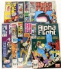 9 Vintage MARVEL Comics ALPHA FLIGHT Key Issues : 1, 2, 11, 18, 40, 52, 87, 89, 90 - Some Bagged, Some Bagged & Boarded