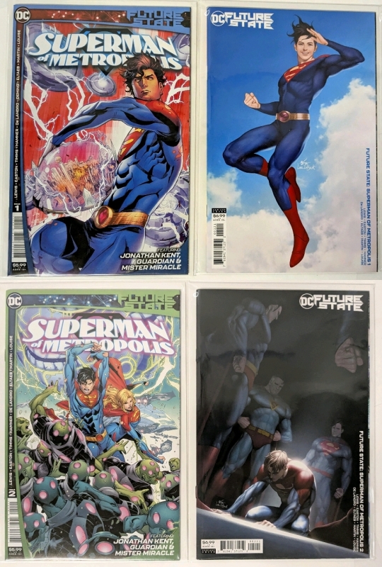 DC Future State : SUPERMAN OF METROPOLIS, Issues 1 & 2 + Variant Covers of Both, 4 Comics All Bagged & Boarded