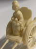 Vintage Celluloid Japanese Rickshaw Figure with Geisha in Cart likely from the Early 20th Century specifically the 1930s Approximately 3.25 x 4 inch - 3