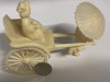 Vintage Celluloid Japanese Rickshaw Figure with Geisha in Cart likely from the Early 20th Century specifically the 1930s Approximately 3.25 x 4 inch - 6
