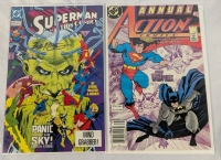 2 Vintage Signed DC Comics. Annual Action Comics #1 Cry Vampire Signed by Arthur Adams & Superman in Action Comics 1992 #675 Signed by Bob McLeod.