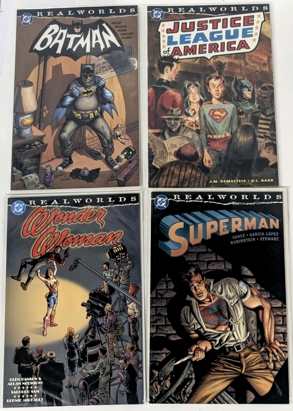 [RARE Full Run] DC Comics REAL WORLDS : Batman, Justice League of America, Wonder Woman, Superman, All Bagged & Boarded