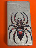 Spider Web Design Lighter USB Rechargeable Electronic Lighter Windproof Approximately 2.5 inch Touch to ignite Power Display