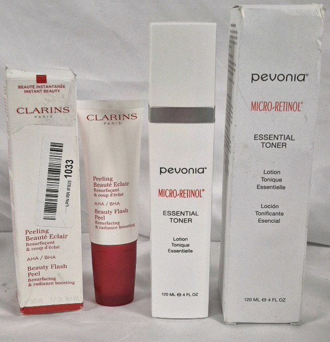 [See Desc] Clarins Paris Beauty Peel 50 mL & Pevonia Toner Lotion 120mL