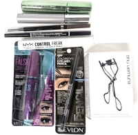 [See Desc] Assorted Mascara, Eye & Brown Pencils, Eyebrow Gel & Eyelash Curler : NYX, MAYBELLINE, REVLON, CLINIQUE +