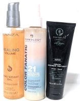 [See Desc] PUREOLOGY Color Fanatic Multi-Tasking Leave-In Spray, L'ANZA Healing Volumt Zero Weight Gel & AWAPUHI Repair Keratin Intensive Treatment
