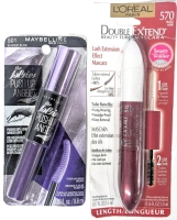 New Sealed MAYBELLINE La Falsies Push Up Angel Mascara 9.8ml 501 - Blackest Black, L'OREAL 2-Step Double Extend Lash Extension Mascara 5.2/5.0ml 570 - Black