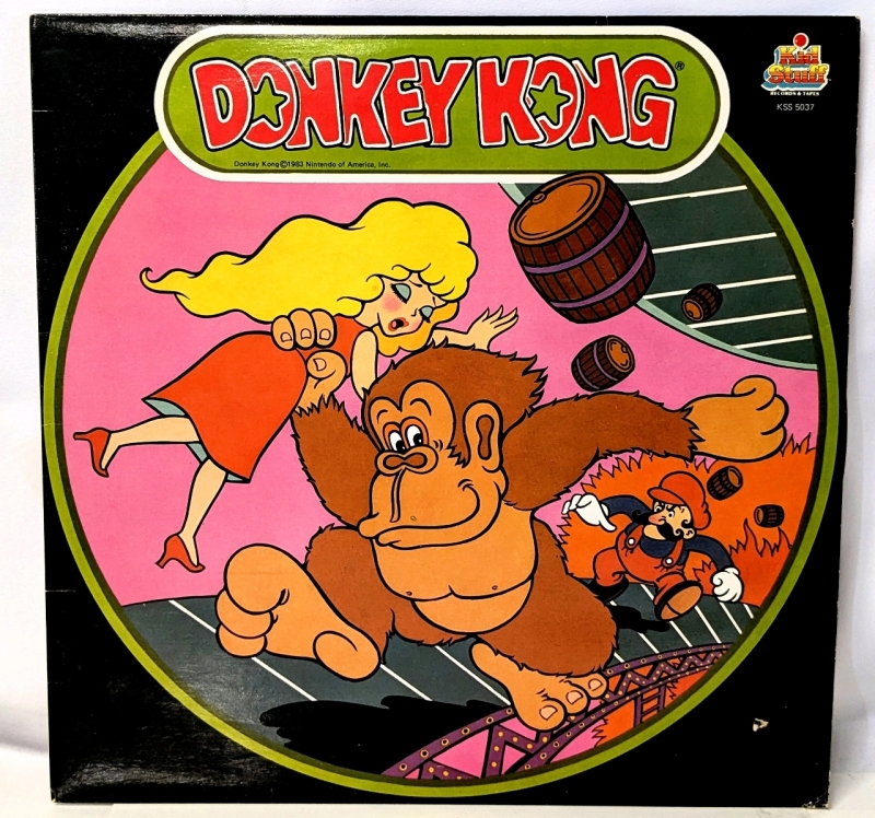WOW! Vintage 1983 DONKEY KONG LP 33 ⅓ RPM Record by Kid Stuff Records & Tapes, 7 Songs