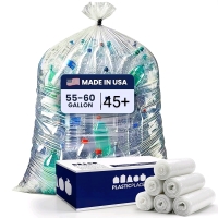 As-New in Box | 45+ Plastic place 55-60 Gallon Clear Plastic Contractor Bags