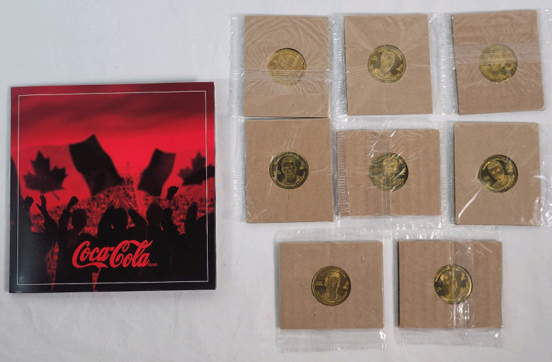 2002 Coca-Cola Winter Olympics Team Canada Hockey Coin Set w/Coin Album . Complete