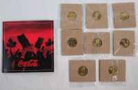2002 Coca-Cola Winter Olympics Team Canada Hockey Coin Set w/Coin Album . Complete