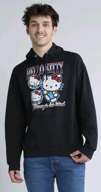 New Size Large Men's Sanrio HELLO KITTY & Friends "Always Be Kind" Pullover Hoodie