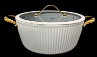 New Thyme & Table Signature Ribbed Ceramic Non-Stick 5.2L Dutch Oven with Lid, Suitable For All Cook Tops
