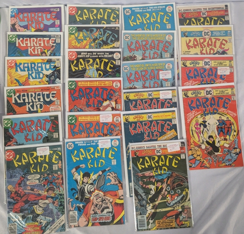 22 Vintage DC Karate Kid Comics. Issues 1-15 with Duplicates.
