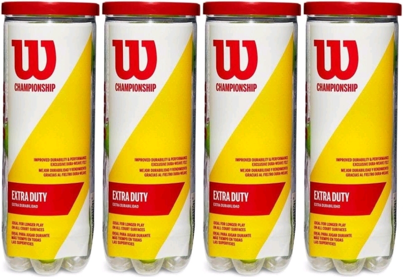 4 New 3pk WILSON Championship Extra Duty Tennis Balls, 12 Balls Total - Over $50 Retail!