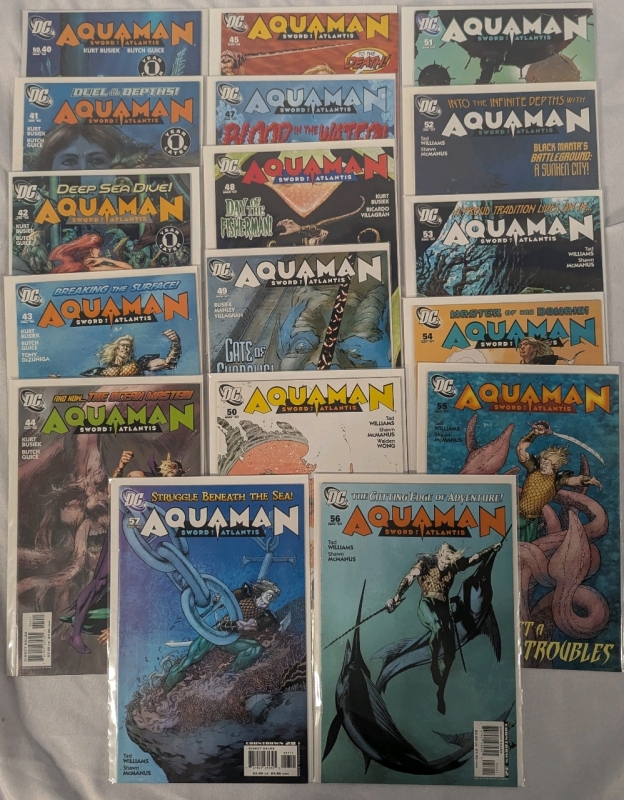17 DC Aquaman Sword of Atlantis Comics. Between Issue 40 & 76.