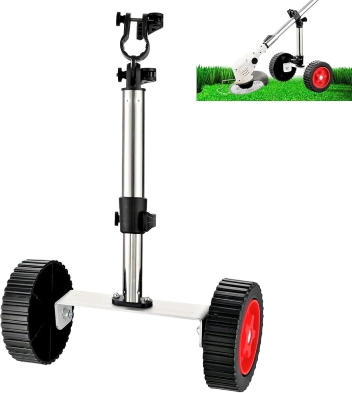 New SANJIAN Weed Wacker Support Wheels, 26-28mm Adjustable, Metal with Plastic Wheels