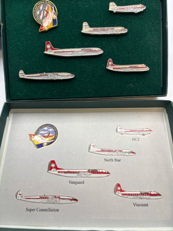 Historical Air Canada Trans-Canada Pins in Original Display Box 1 x 6.25 x 4 inch