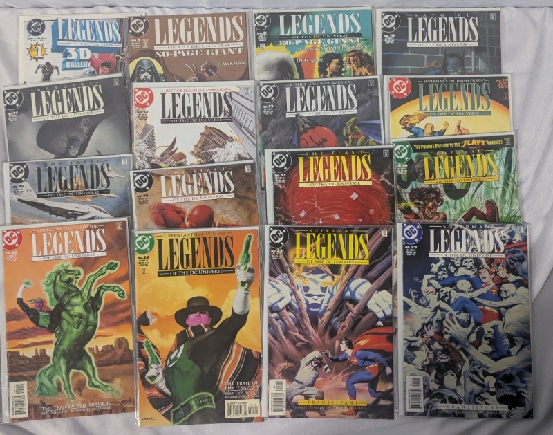 16 Vintage DC Legends of the DC Universe Comics. Between Issues 1-23. Signature on Issue 13.