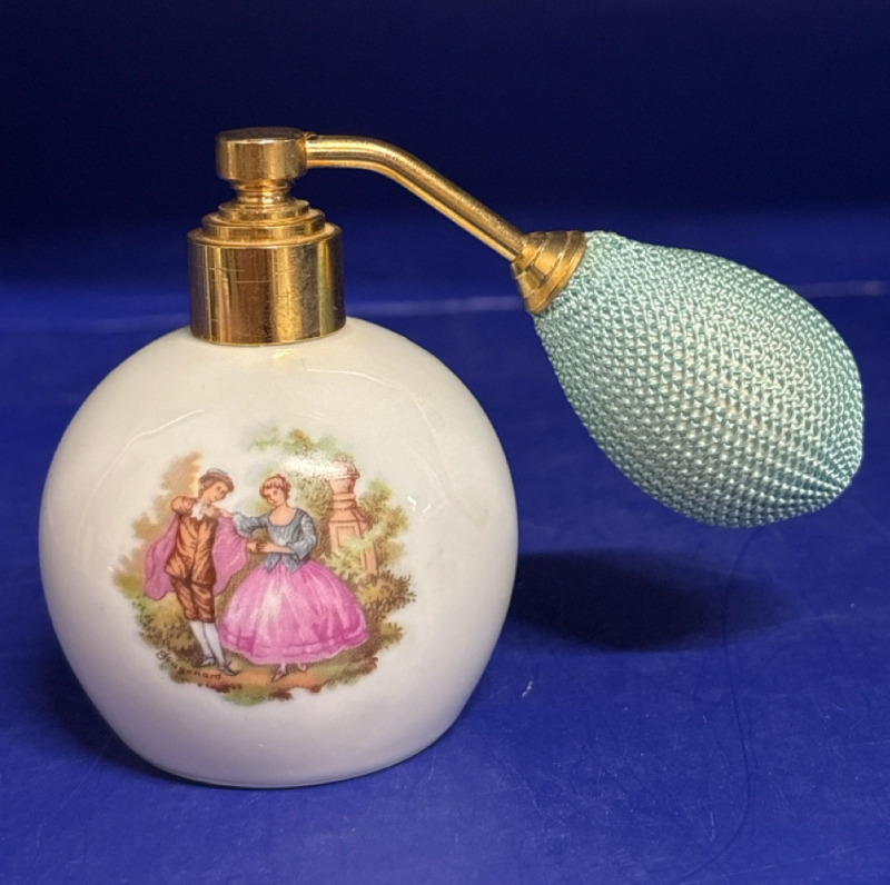 Limoges France Novex Porcelain Perfume Bottle with Pump Vintage Approximately 3 Inch