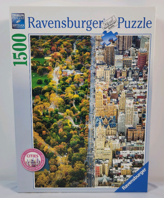 1500pc. Ravensburger Puzzle " New York City : Divided Town " . Measures 23.5"&times;31.5" when complete