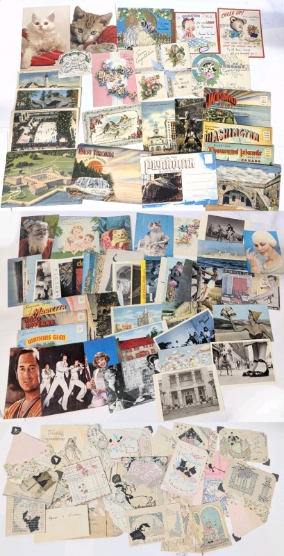 Assorted Vintage Post Cards, Congratulatory Cards, Get Well Soon Cards + More, Most Unsent / Blank, Those With Stamps Photographed