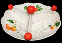 Colorful Kitschy Vintage Czech Separated Candy / Serving Dish, 10" Diameter, No Chips or Cracks