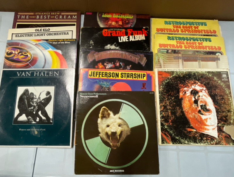 15 Vintage Rock Albums | See Photos for Titles | Scuffs and Scratches Present