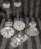Beautiful Vintage Crystal & Glass Candle Holders - Sweden, Villeroy & Boch +