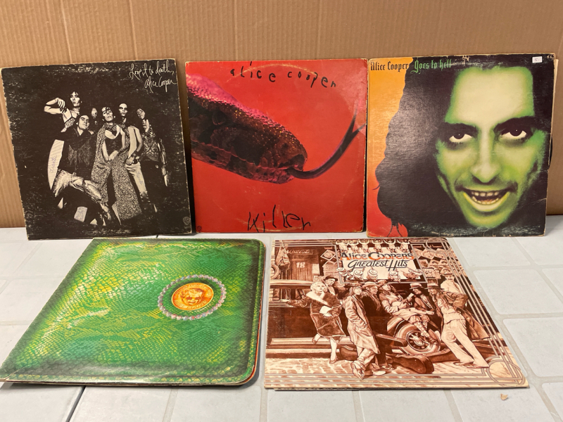 5 Album Lot | Alice Cooper | See Photos for Titles | Scuffs and Scratches Present