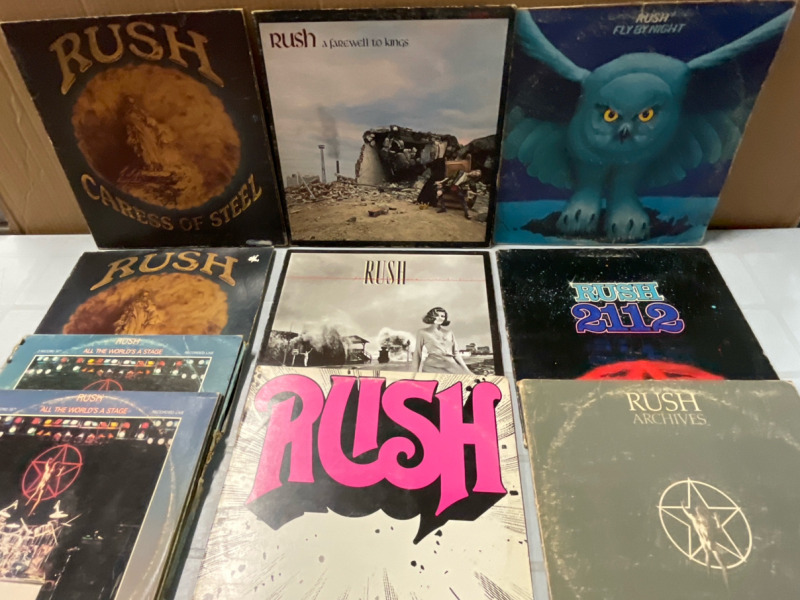 13 Album Lot | Rush | Includes 3 Double Album Sets - All the World&rsquo;s a Stage x 2 and Archives | See Photos for Titles | Scuffs and Scratches Present