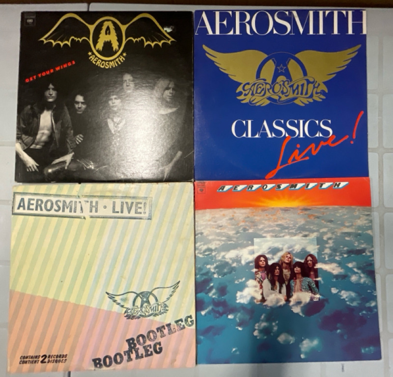 5 Album Aerosmith Lot | Includes a 2 Album Set - Live Bootleg | Scuffs and Scratches Present