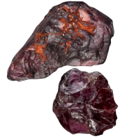 New Two Rough Natural Purplish Pink Rhodolite Garnets - Mozambique 5.38ct 12x9.5mm / 14.12 ct 29.5 x12.8mm Natural Rough