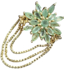 Emerald 1.45ct Sil Brooch Gold Rhodium Plated Dainty 2.9 gram - 2