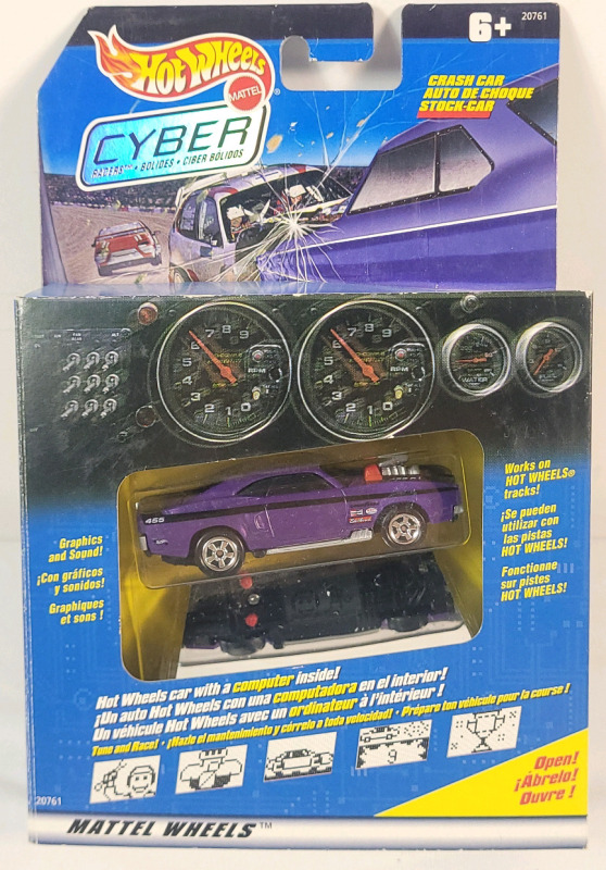 1997 Hot Wheels Cyber Racers 5 Games in 1 Crash Car . Works on Hot Wheels Tracks .