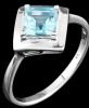 Unheated Natural Sky Blue Topaz 6mm New Sterling Silver Ring Size 7 - 2