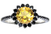 New 925 Sterling Silver Ring Round Citrine 7mm Spinel Natural Gemstone Size 7 Lovely - 2